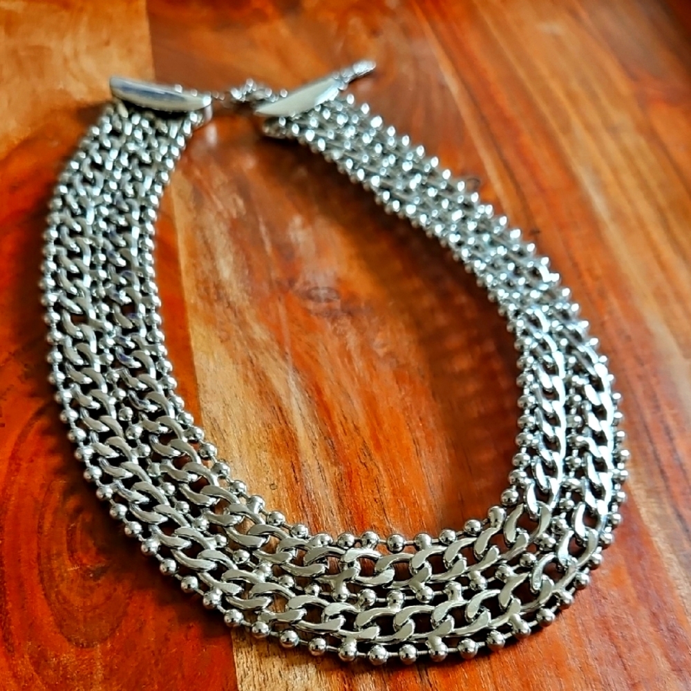 Y2K J-Lo Silver Multi-Strand Chain Bracelet - Picture 2 of 4